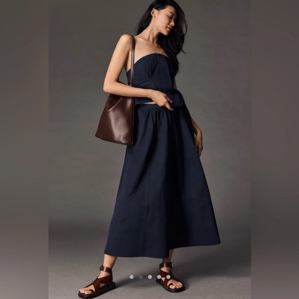 Maeve the Jacie Poplin Midi Skirt - Picture 3 of 10